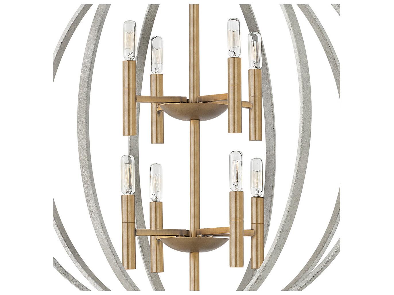 Hinkley Euclid 8-Light Cement Gray Candelabra Chandelier