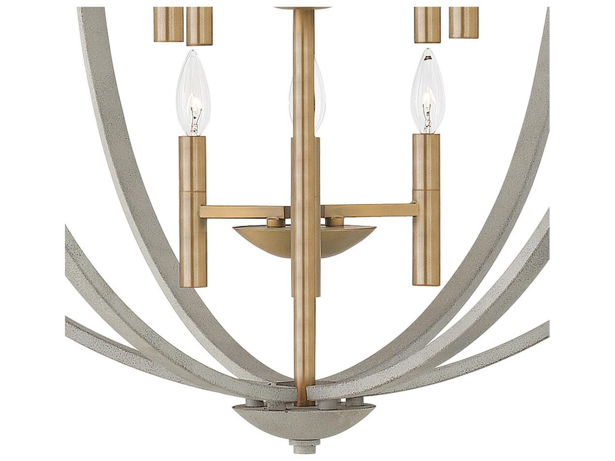 Hinkley Euclid 12-Light Cement Gray Candelabra Tiered Chandelier