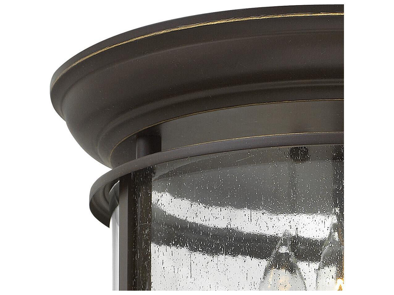 Hinkley Gentry 3-Light Olde Bronze Glass Cylinder Flush Mount