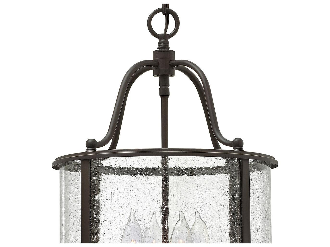 Hinkley Gentry 4-Light Olde Bronze Glass Candelabra Chandelier