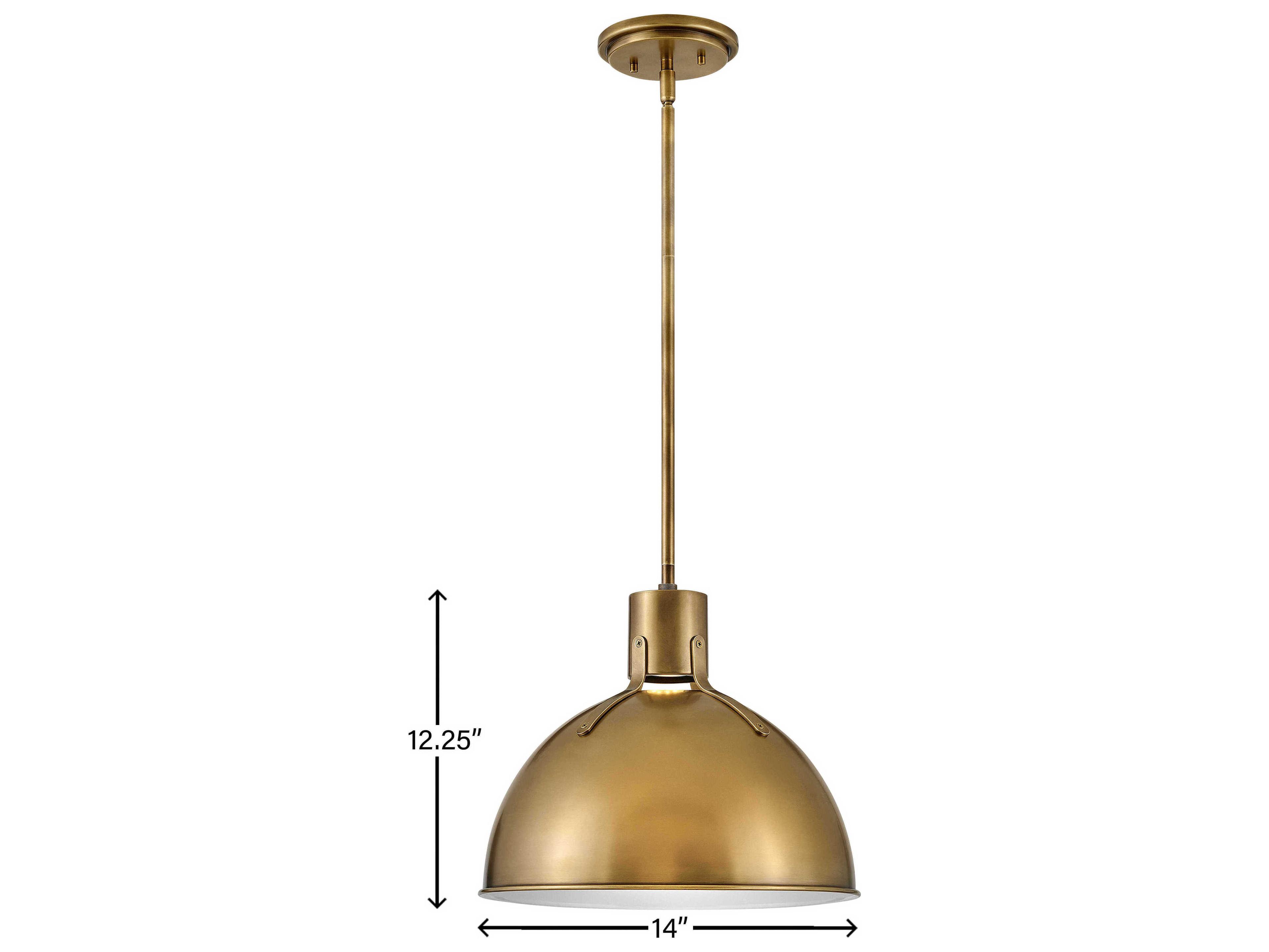 Hinkley Argo 1-Light Heritage Brass LED Bell Dome Pendant