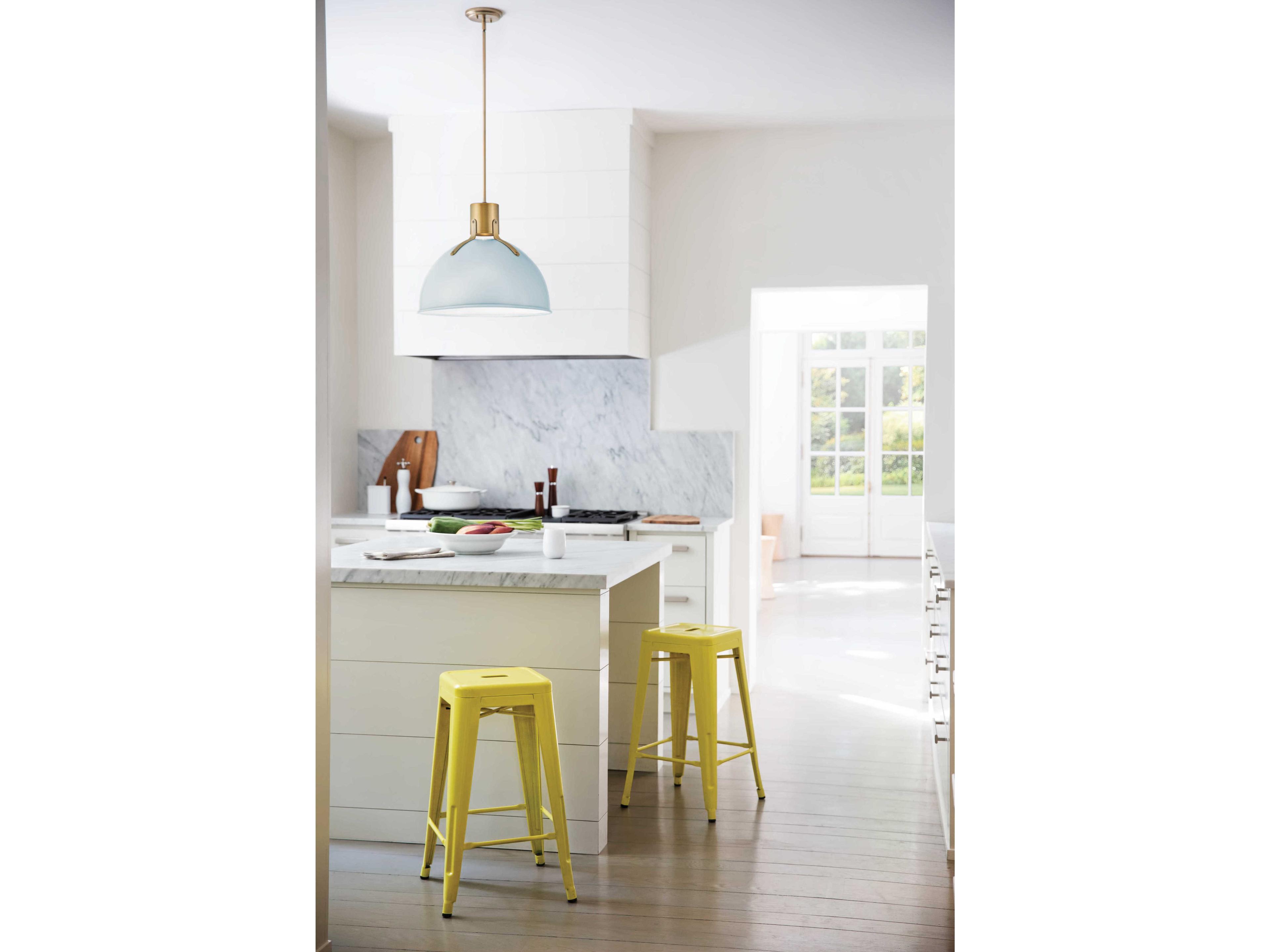 Hinkley Argo 1-Light Pale Blue Brass LED Dome Pendant