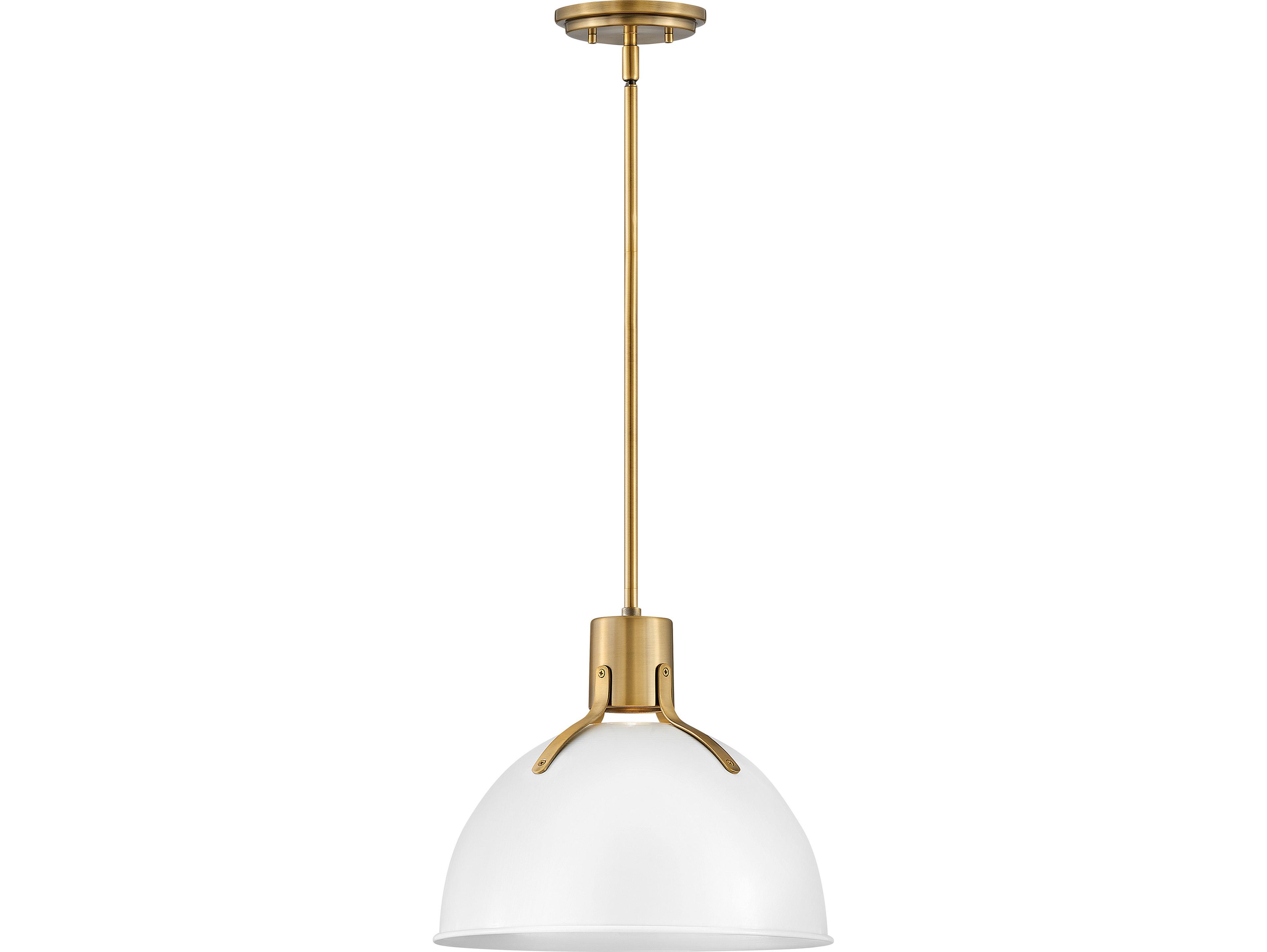 Hinkley Argo 1-Light Polished White Brass LED Bell Pendant