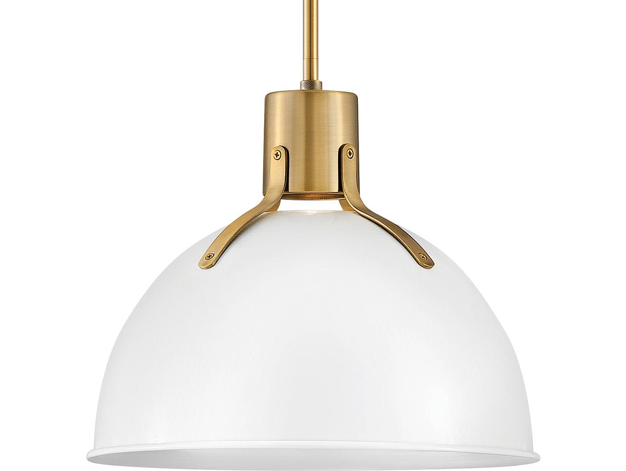 Hinkley Argo 1-Light Polished White Brass LED Bell Pendant