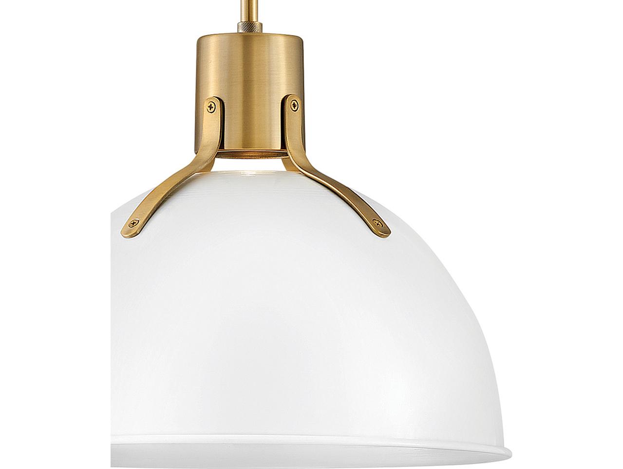 Hinkley Argo 1-Light Polished White Brass LED Bell Pendant
