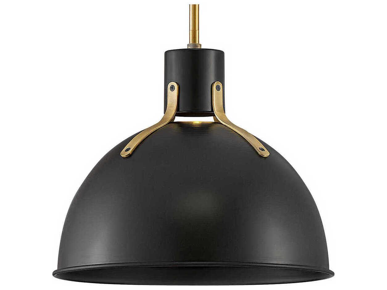 Hinkley Argo 1-Light Satin Black Brass LED Bell Pendant