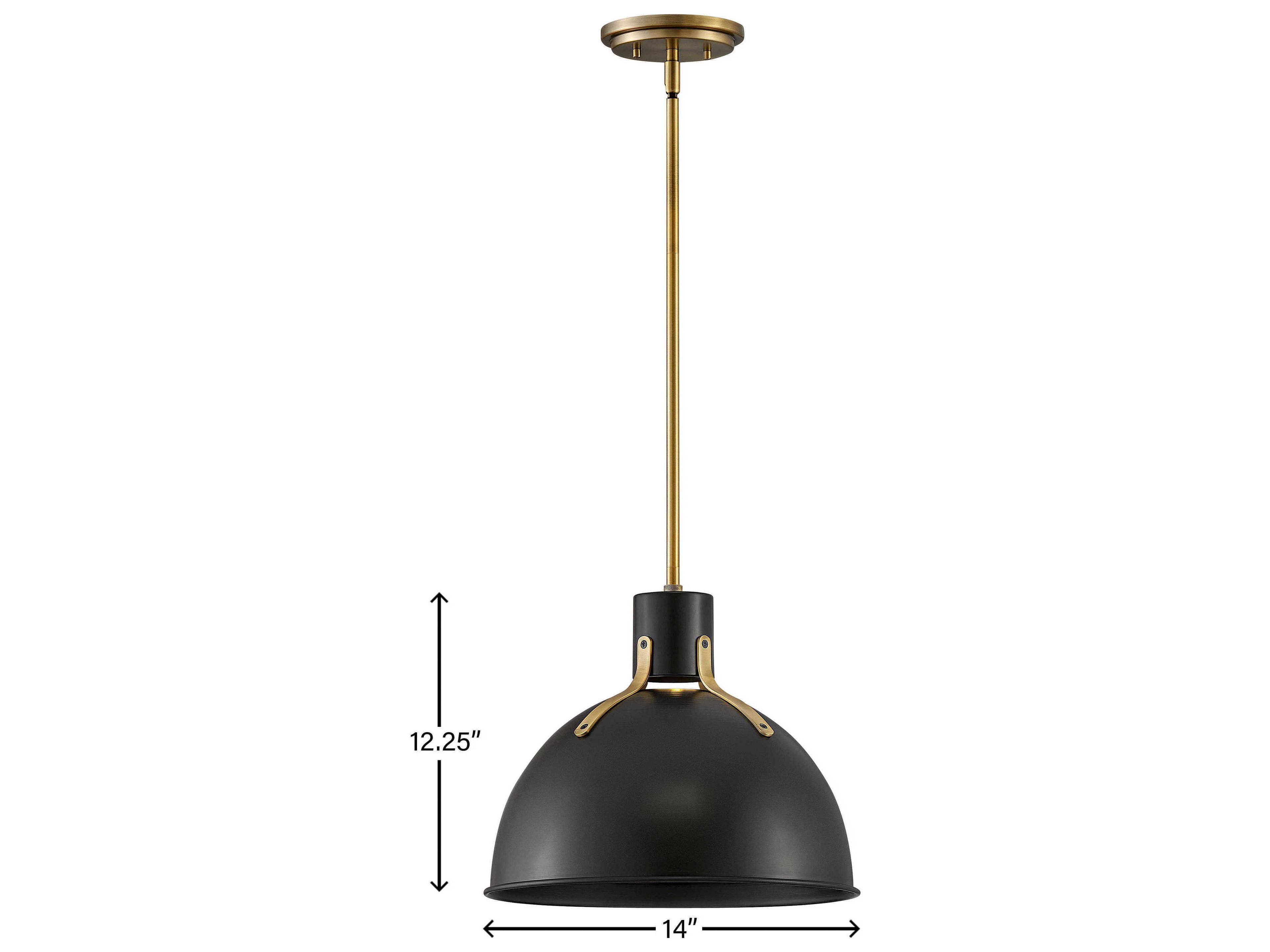 Hinkley Argo 1-Light Satin Black Brass LED Bell Pendant