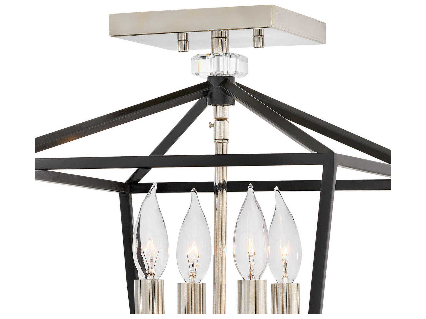 Hinkley Stinson 4-Light Black Crystal Semi Flush Mount