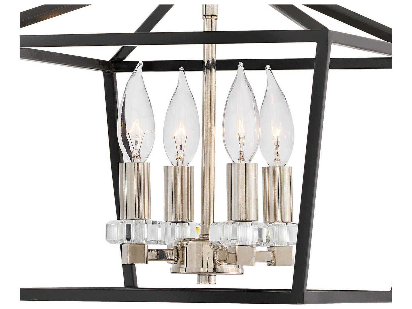 Hinkley Stinson 4-Light Black Crystal Semi Flush Mount