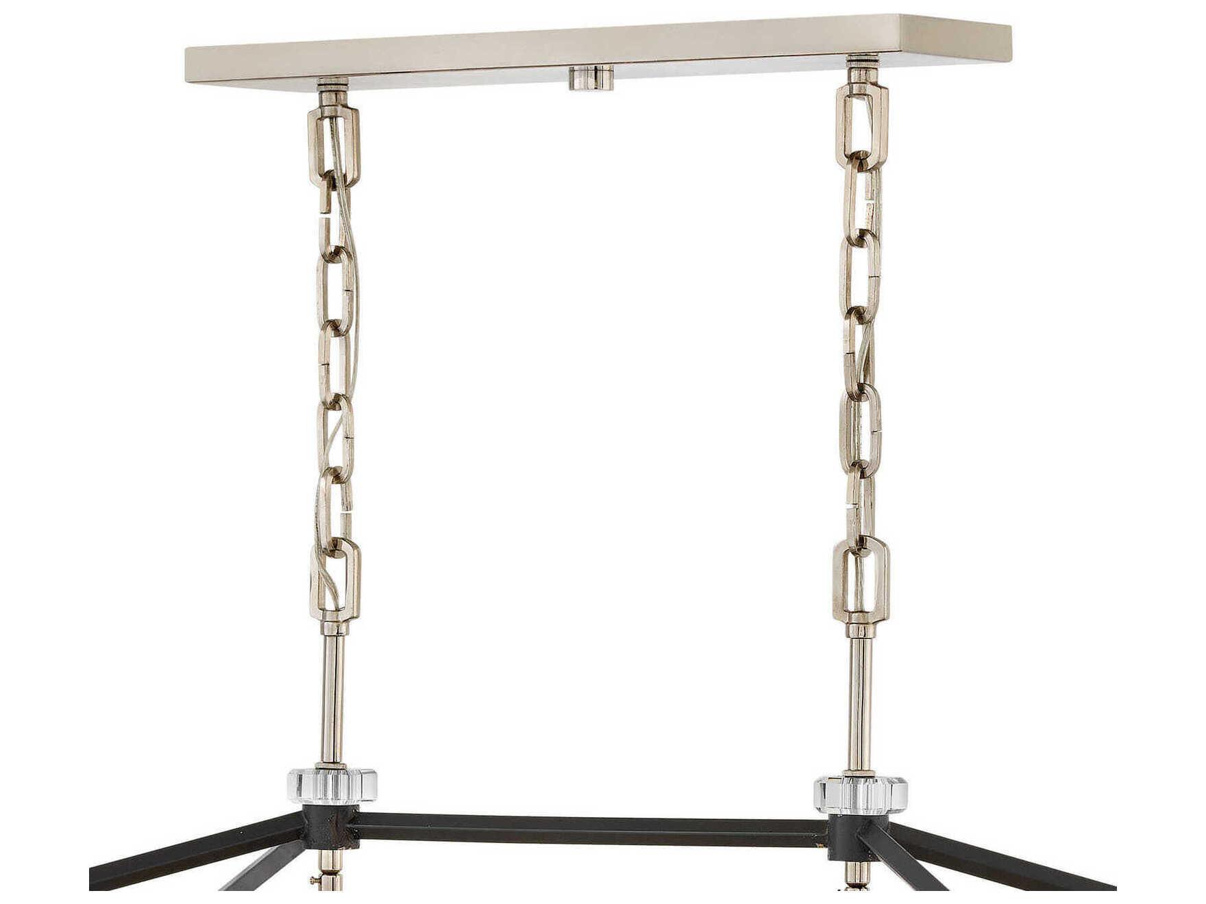 Hinkley Stinson 8-Light Black Crystal Island Pendant