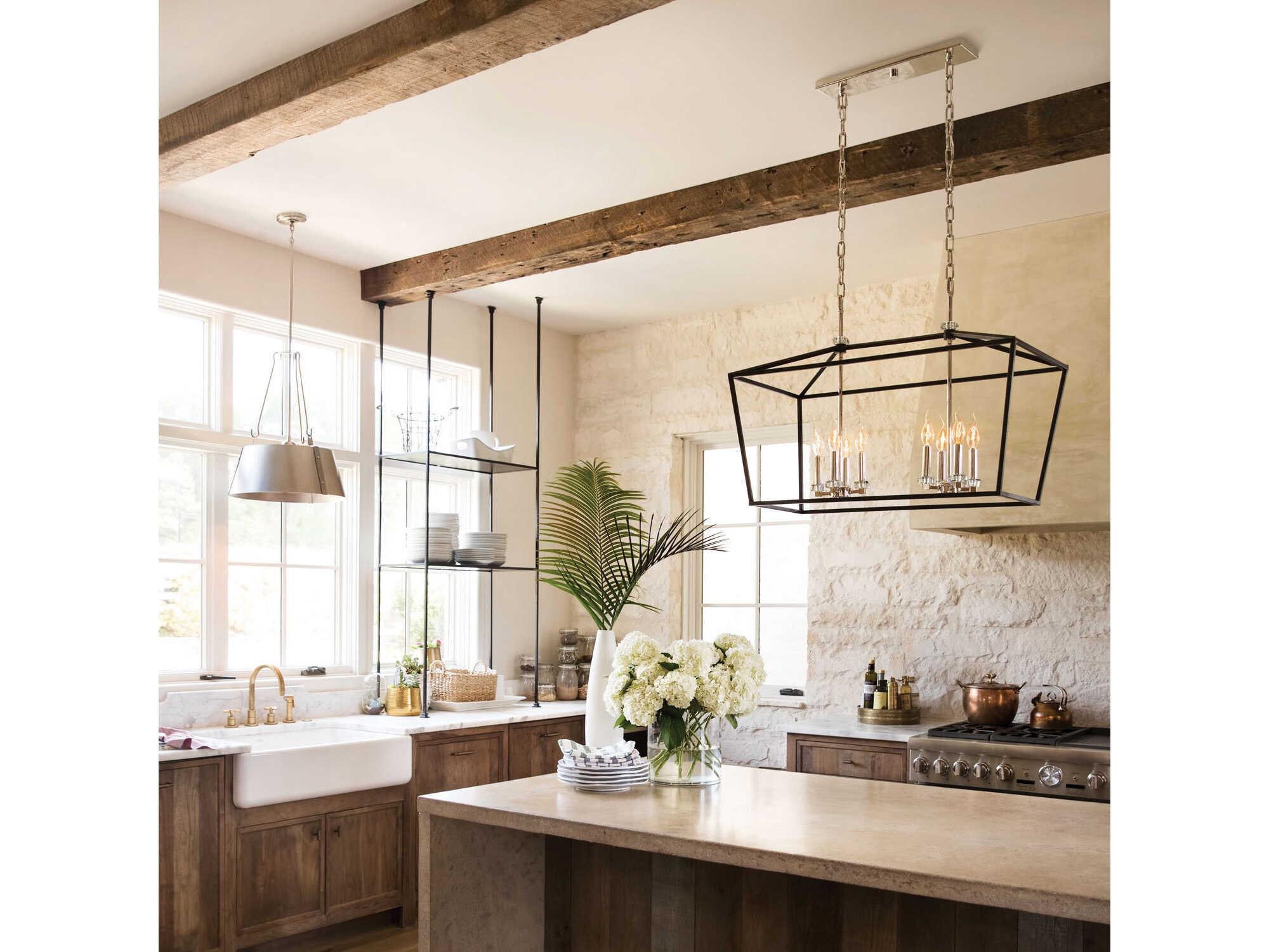 Hinkley Stinson 8-Light Black Crystal Island Pendant