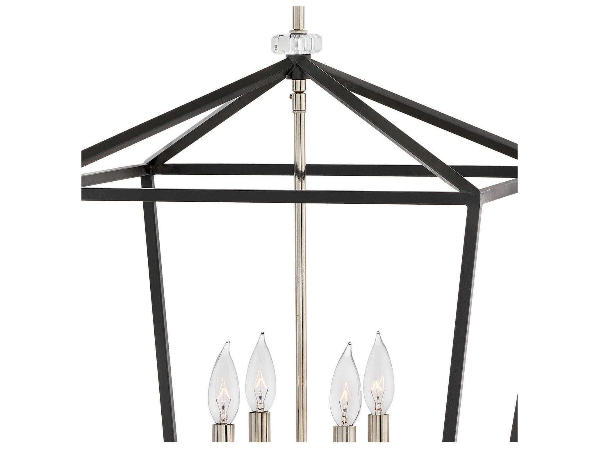 Hinkley Stinson 4-Light Black Crystal Geometric Pendant