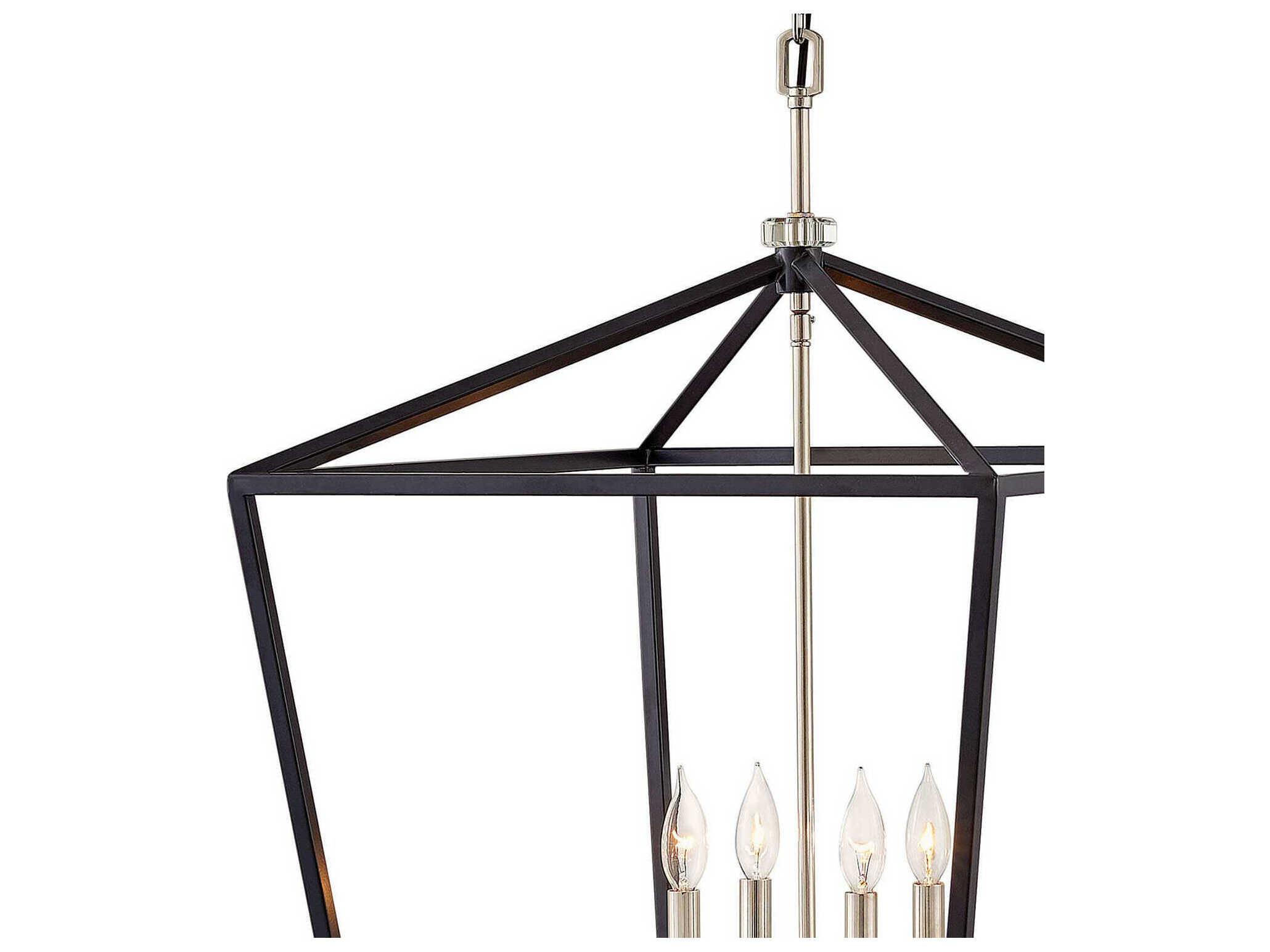 Hinkley Stinson 4-Light Black Nickel Crystal Candelabra Chandelier