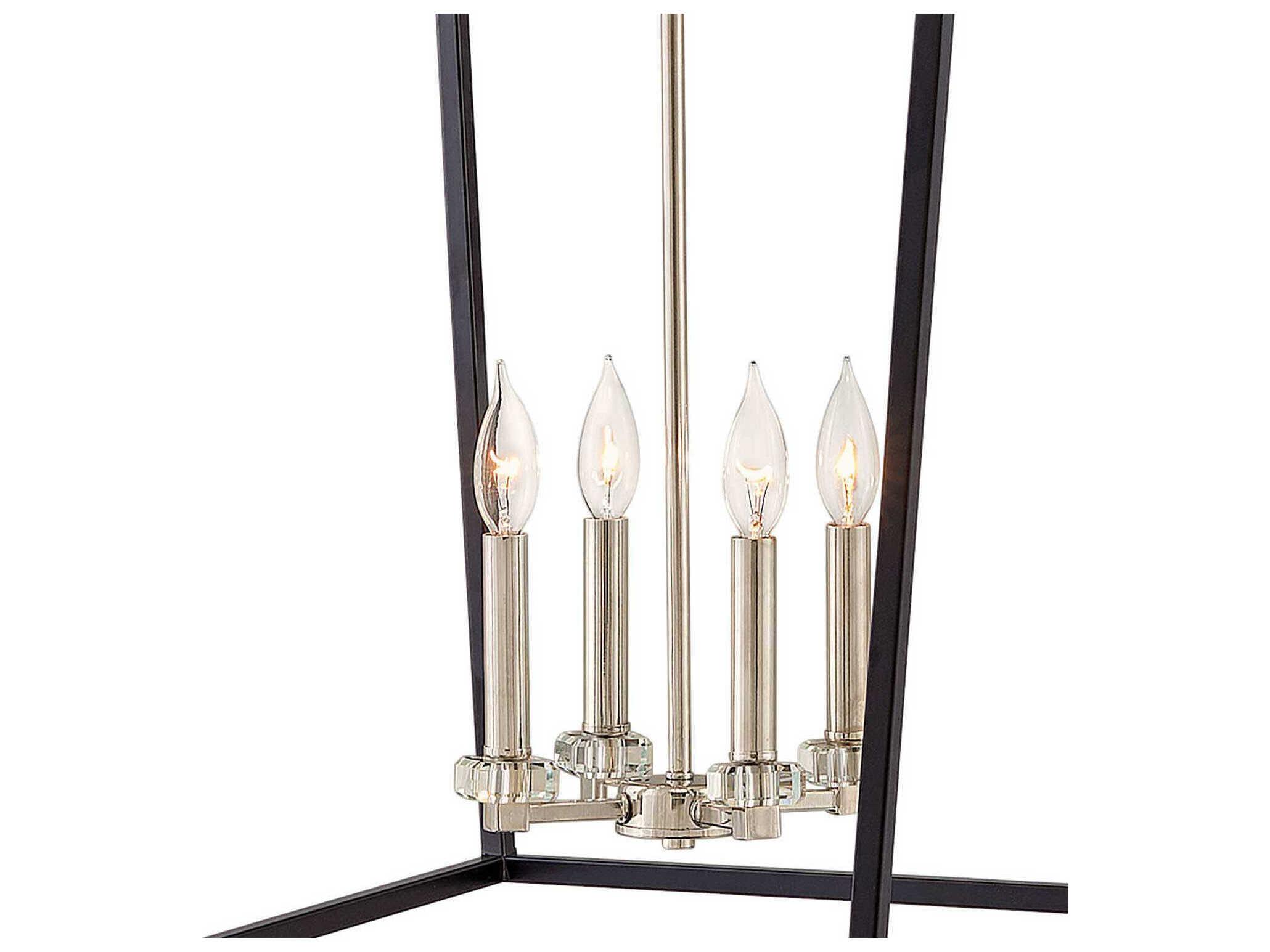 Hinkley Stinson 4-Light Black Nickel Crystal Candelabra Chandelier