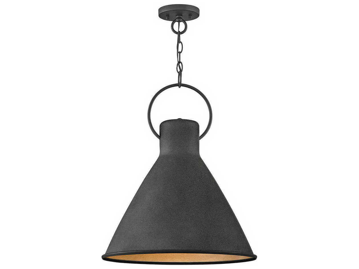 Hinkley Winnie 1-Light Aged Zinc Gray Bell Pendant