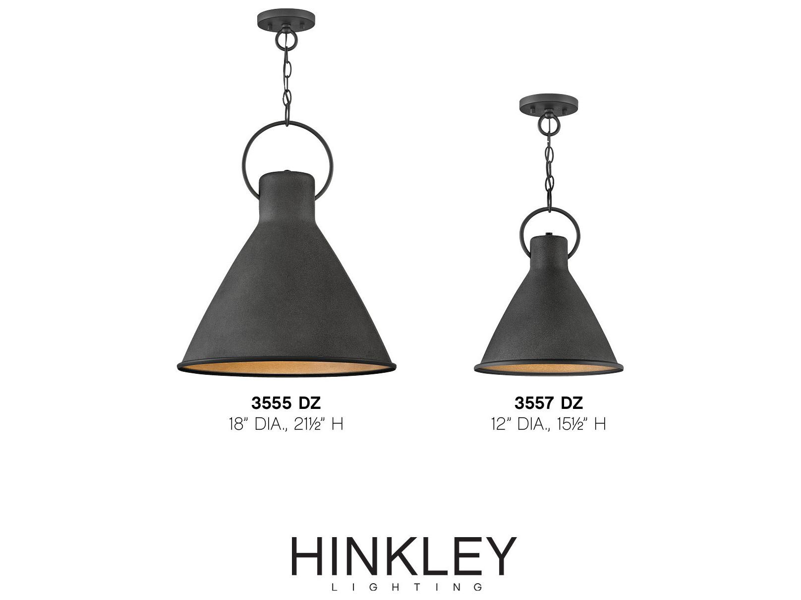 Hinkley Winnie 1-Light Aged Zinc Gray Bell Pendant