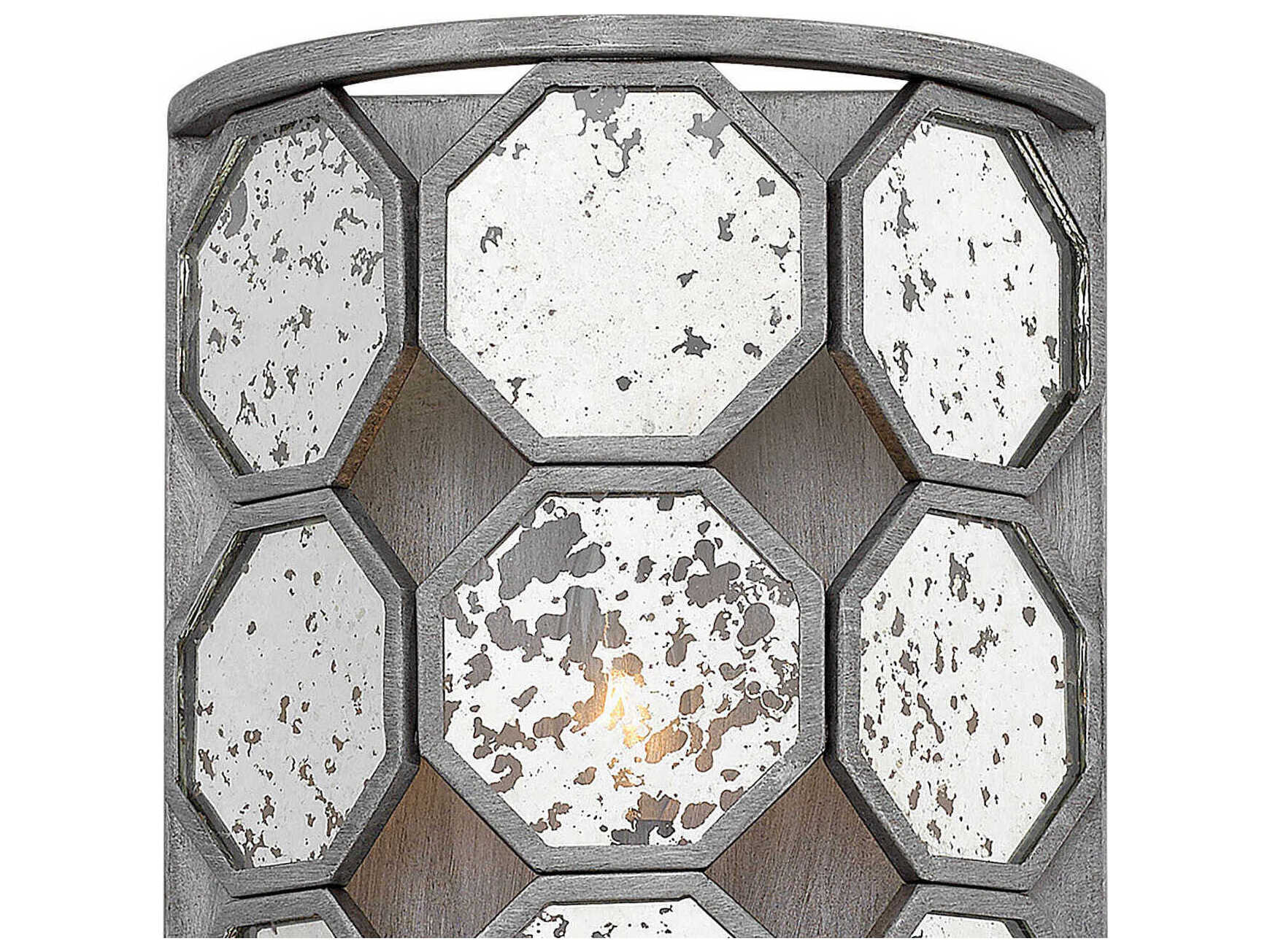 Hinkley Lara 1-Light Brushed Silver Glass Wall Sconce