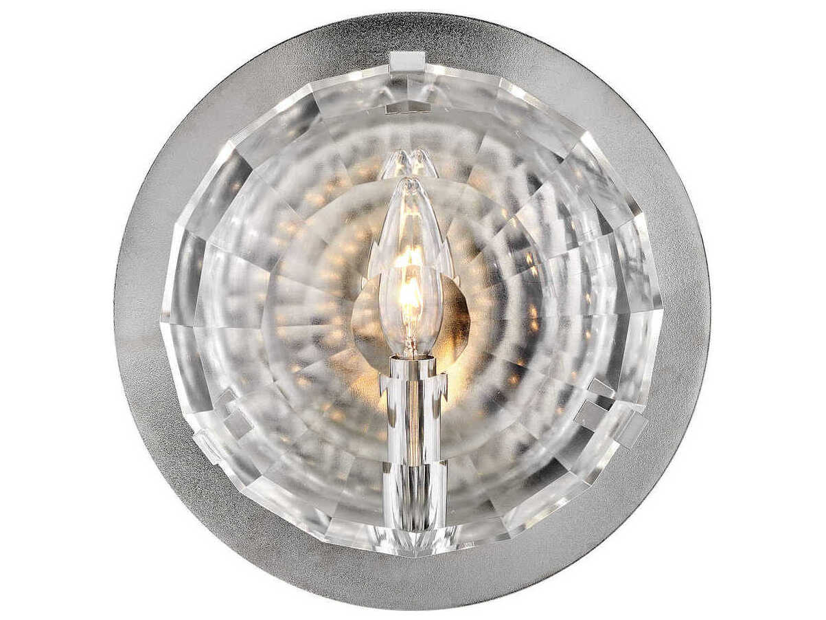 Hinkley Leo 1-Light Polished Nickel Crystal Glass Wall Sconce