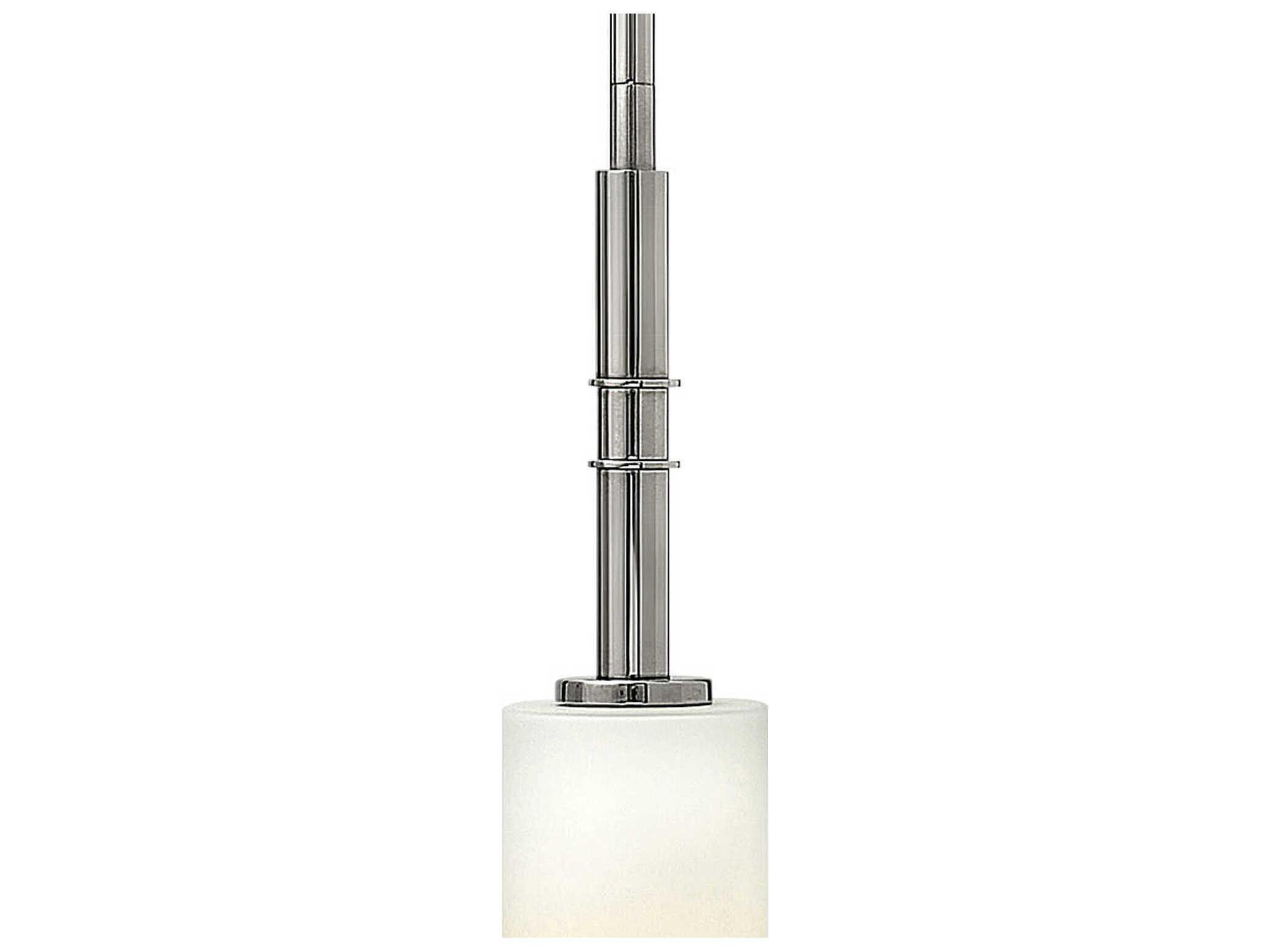 Hinkley Margeaux 1-Light Polished Nickel Glass Cylinder Mini Pendant