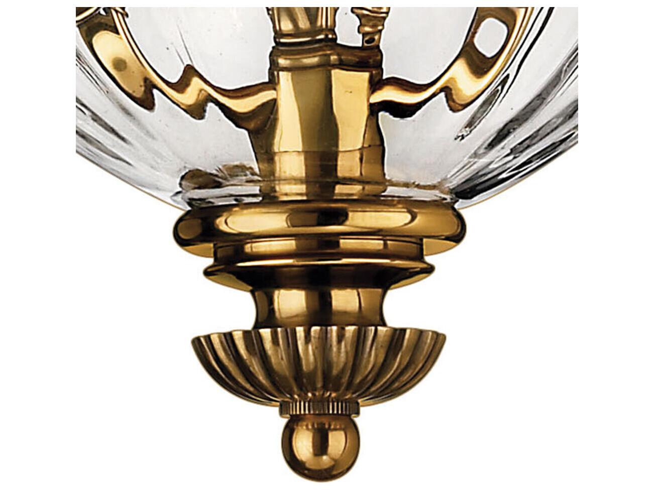Hinkley Cambridge 3-Light Burnished Brass Glass Bell Flush Mount