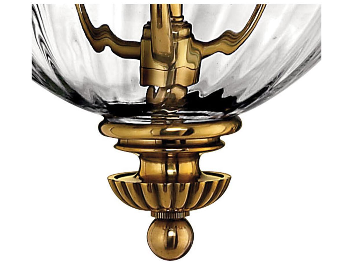 Hinkley Cambridge 3-Light Burnished Brass Glass Bell Candelabra Chandelier