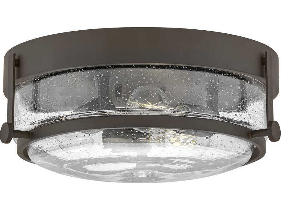 Hinkley Harper 3-Light Oil Rubbed Bronze Glass Round Flush Mount