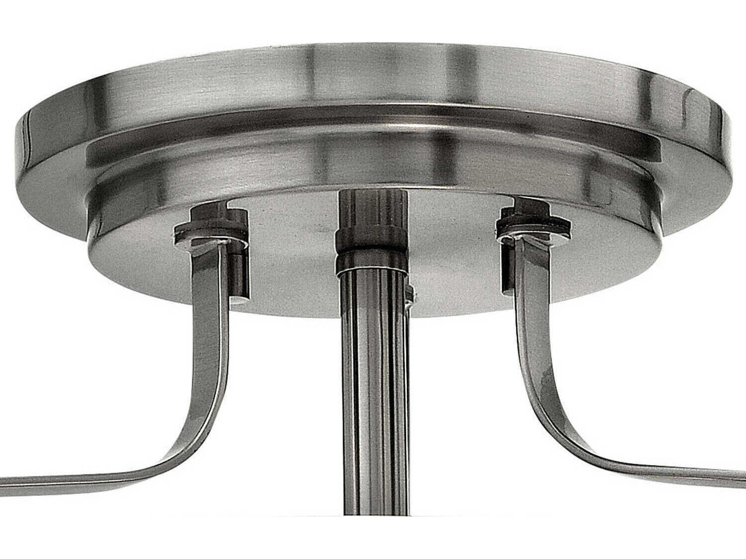 Hinkley Harper 3-Light Brushed Nickel Glass Drum Semi Flush Mount