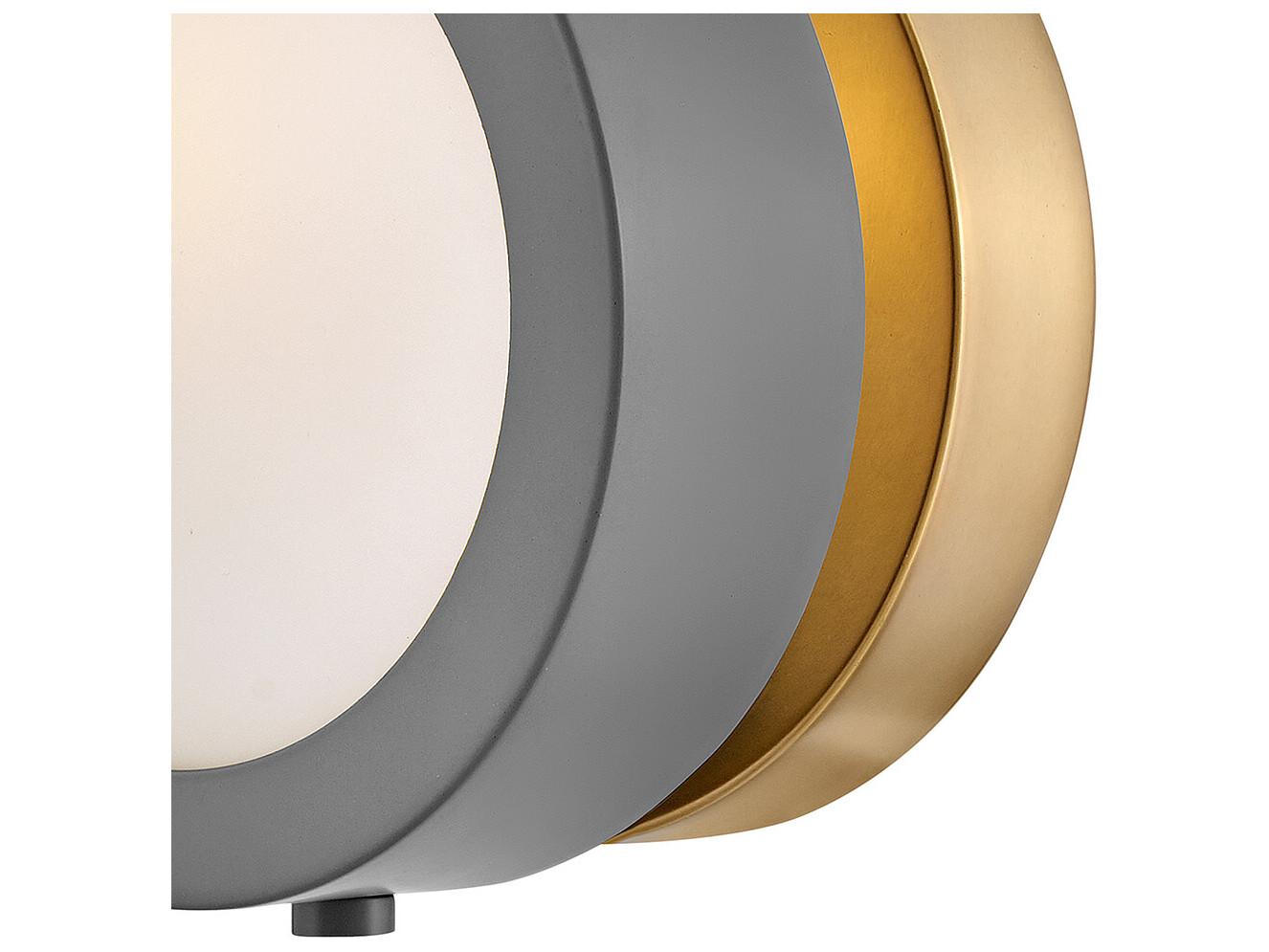 Hinkley Mercer 1-Light Dark Matte Grey Heritage Brass Glass LED Wall Sconce