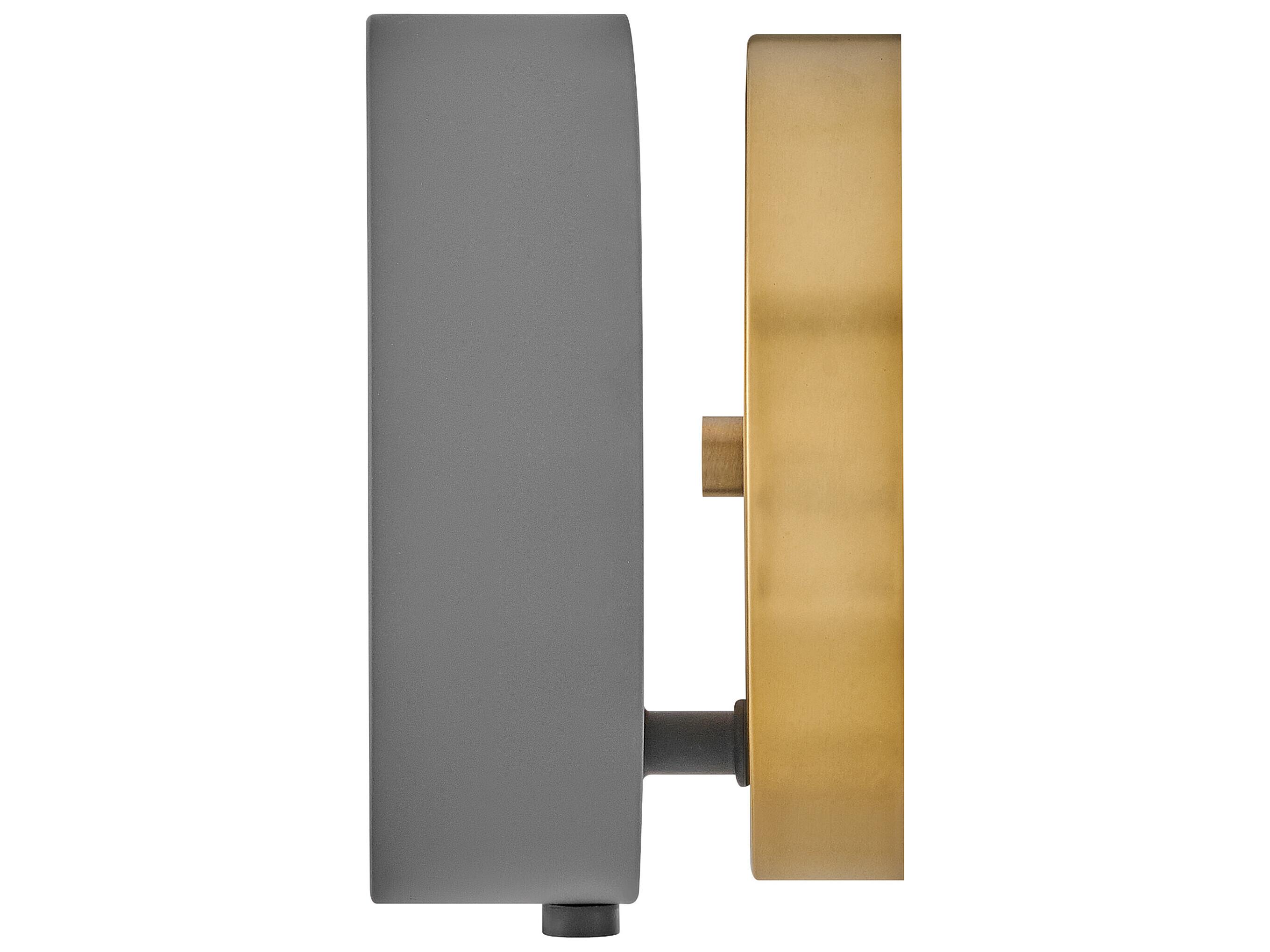Hinkley Mercer 1-Light Dark Matte Grey Heritage Brass Glass LED Wall Sconce