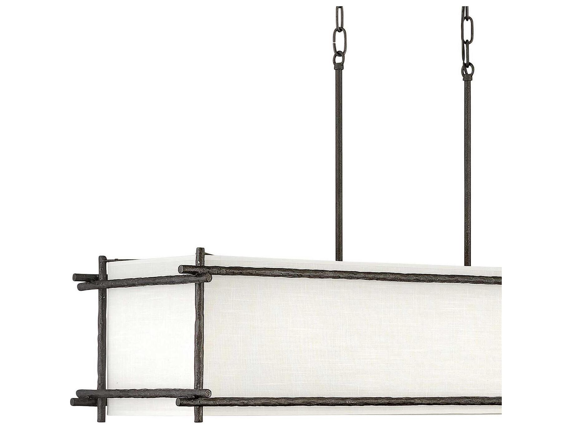 Hinkley Tress 6-Light Iron Ore Gray Geometric Island Pendant