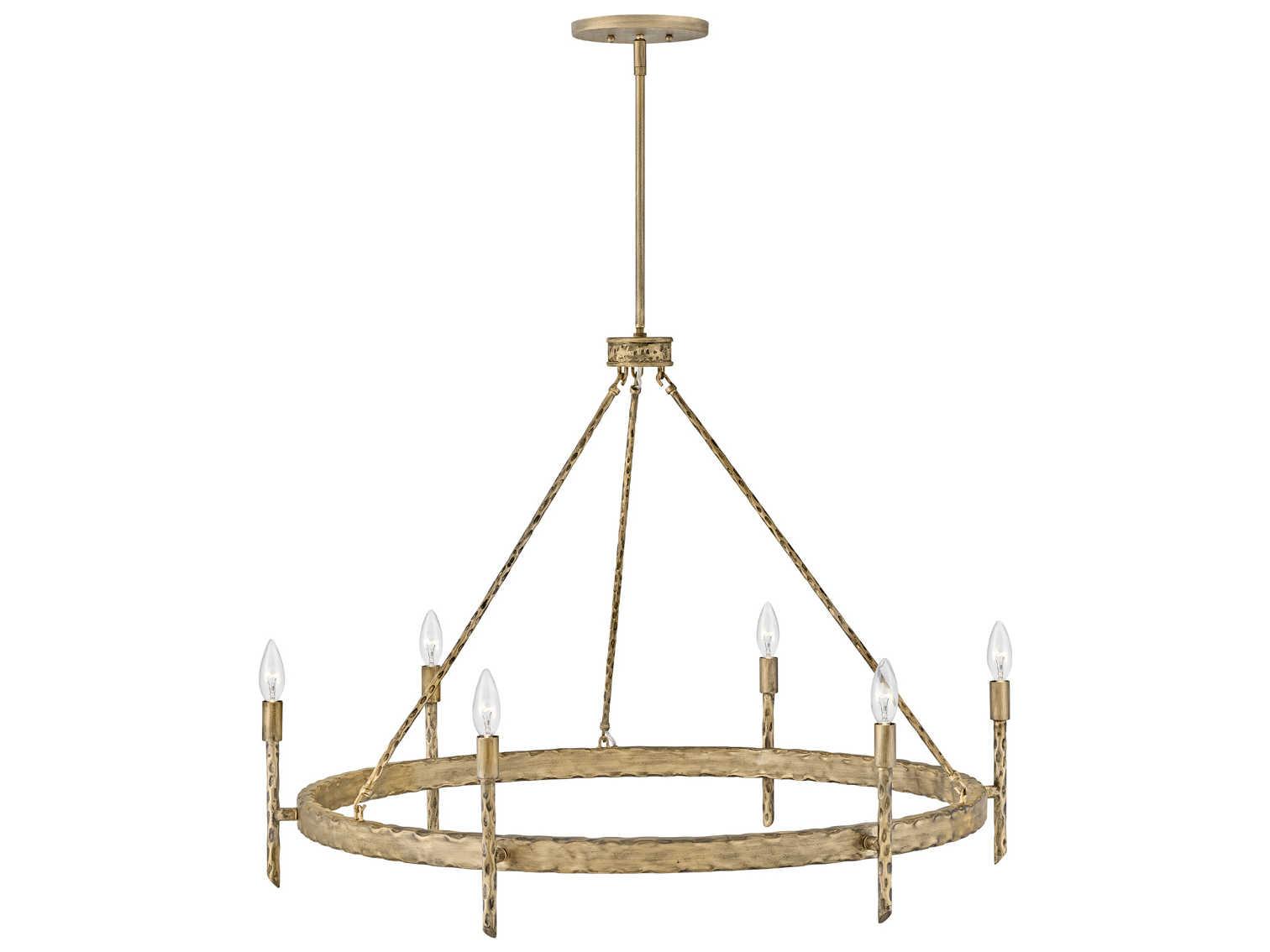 Hinkley Tress 6-Light Champagne Gold Candelabra Chandelier