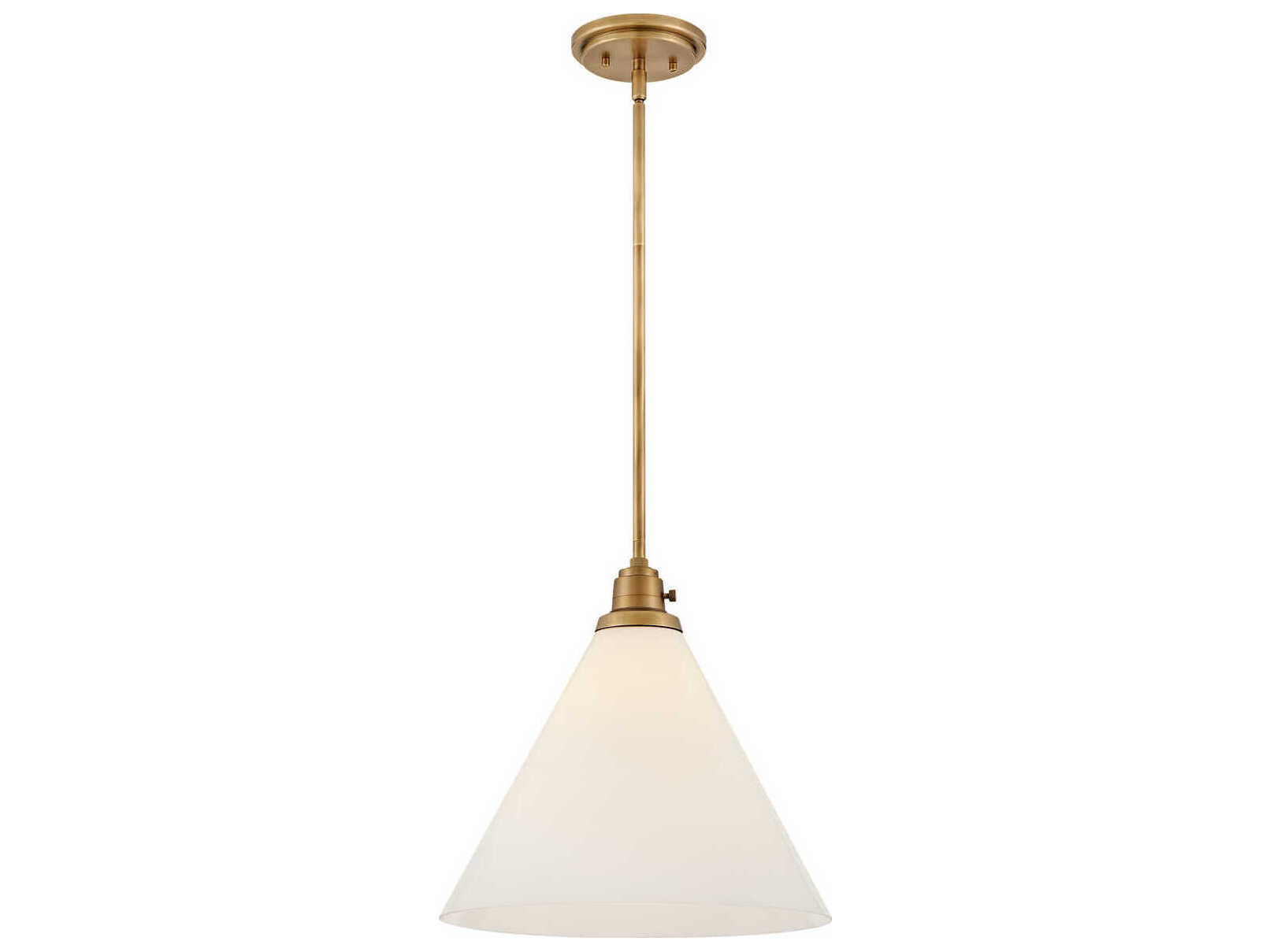 Hinkley Arti 1-Light Heritage Brass Glass Pendant
