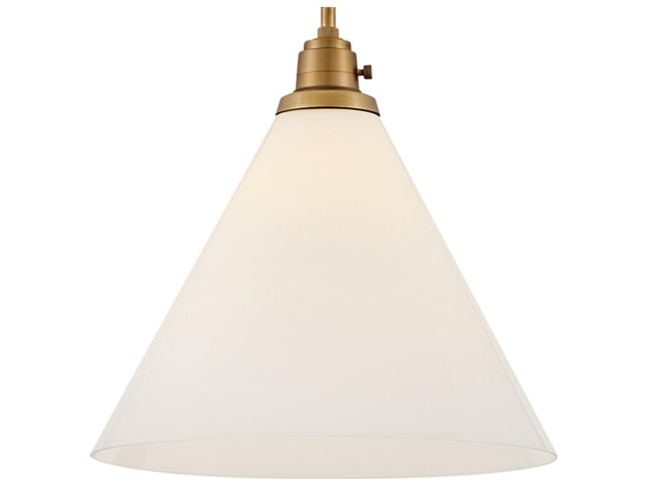 Hinkley Arti 1-Light Heritage Brass Glass Pendant