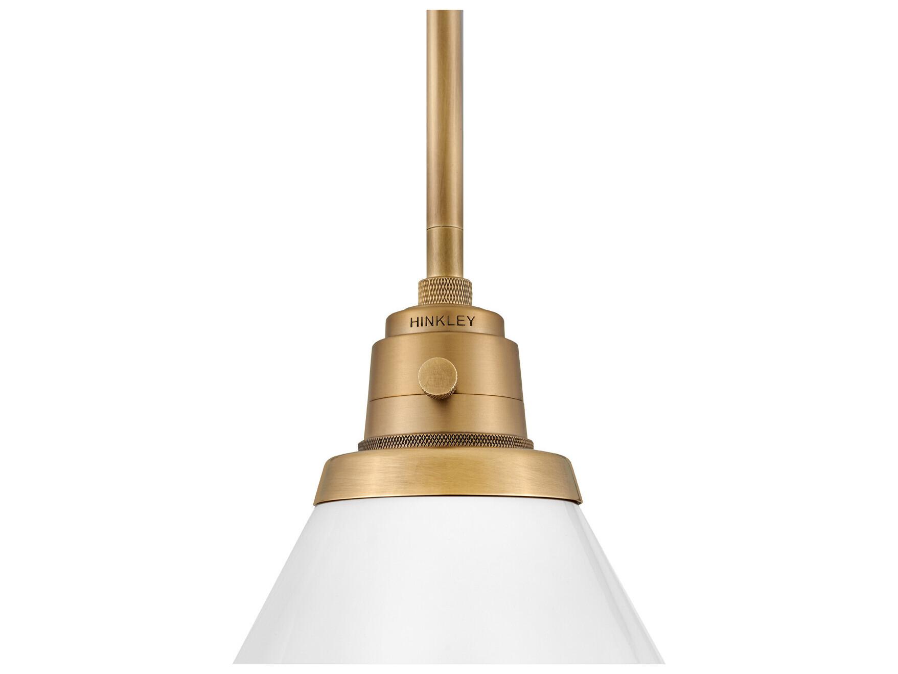 Hinkley Arti 1-Light Heritage Brass Glass Pendant