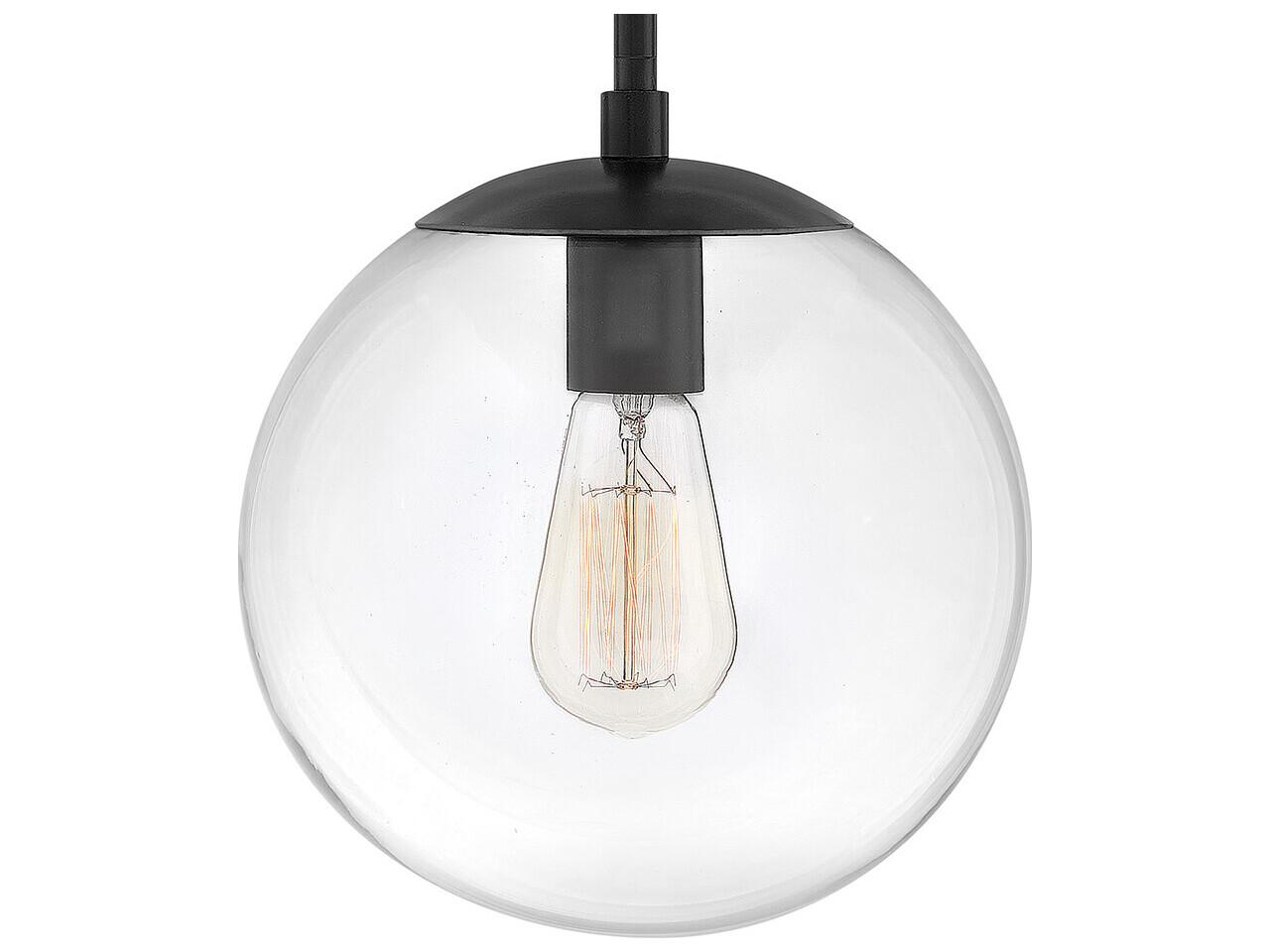 Hinkley Warby 1-Light Black Glass Globe Mini Pendant