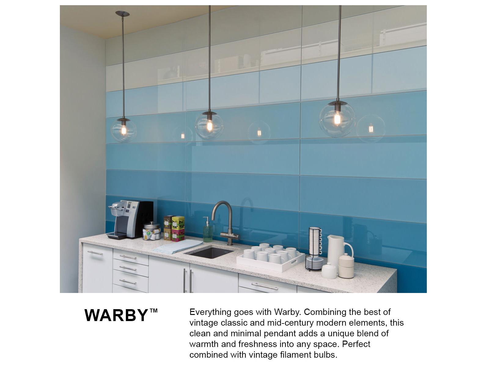 Hinkley Warby 1-Light Black Glass Globe Mini Pendant