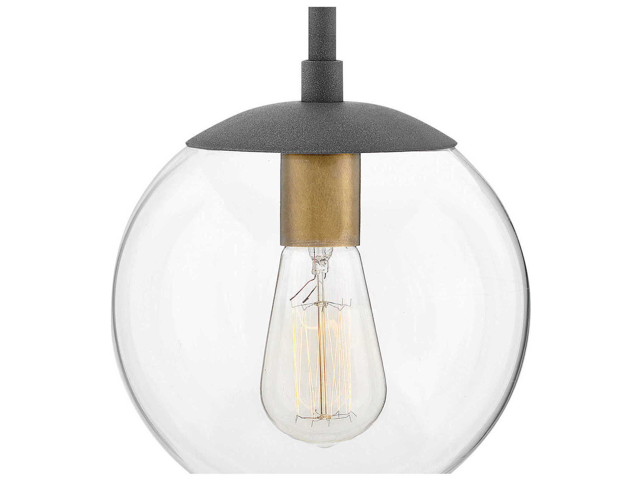 Hinkley Warby 1-Light Aged Zinc Gray Glass Globe Mini Pendant