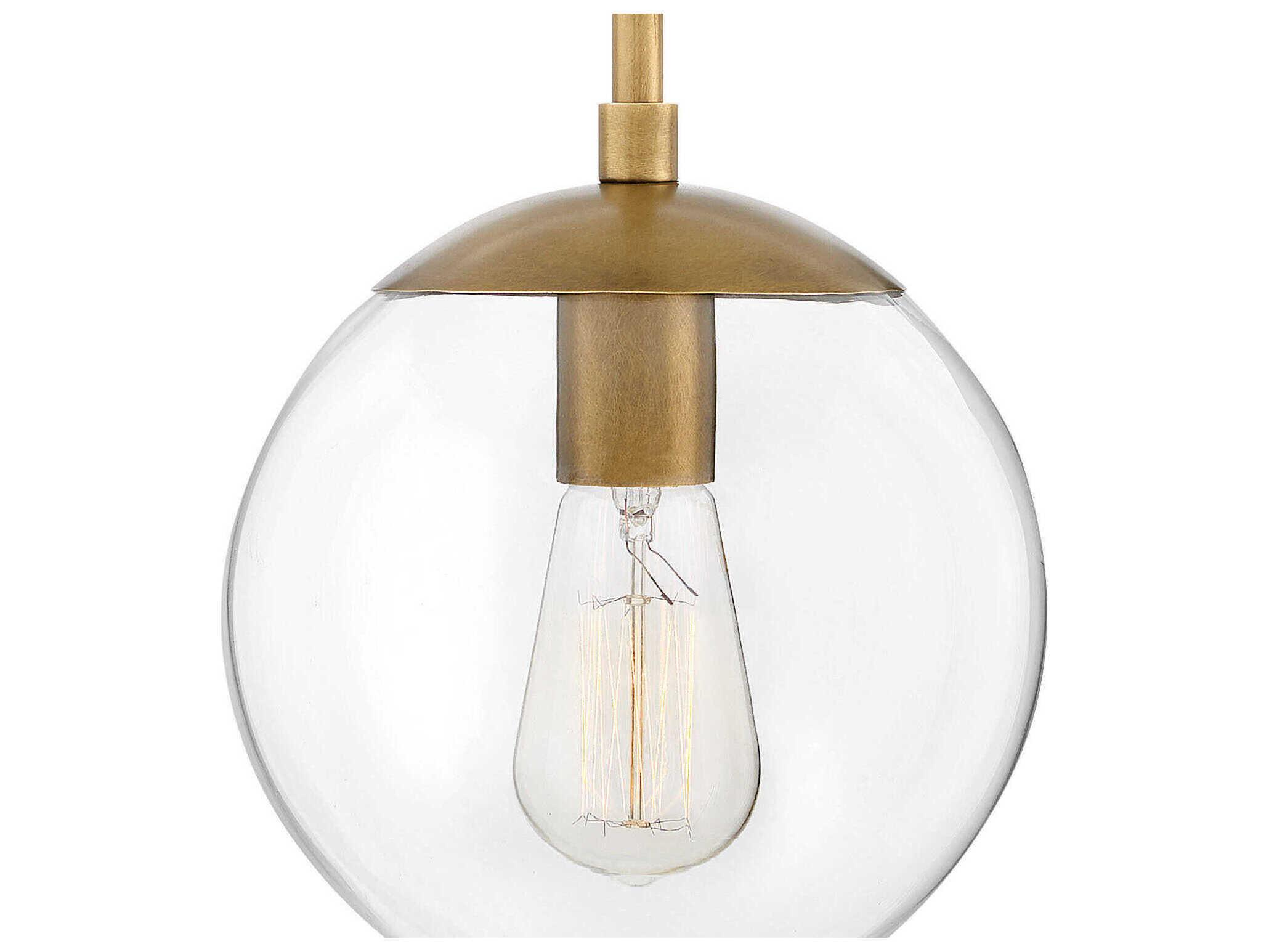 Hinkley Warby 1-Light Heritage Brass Glass Globe Mini Pendant