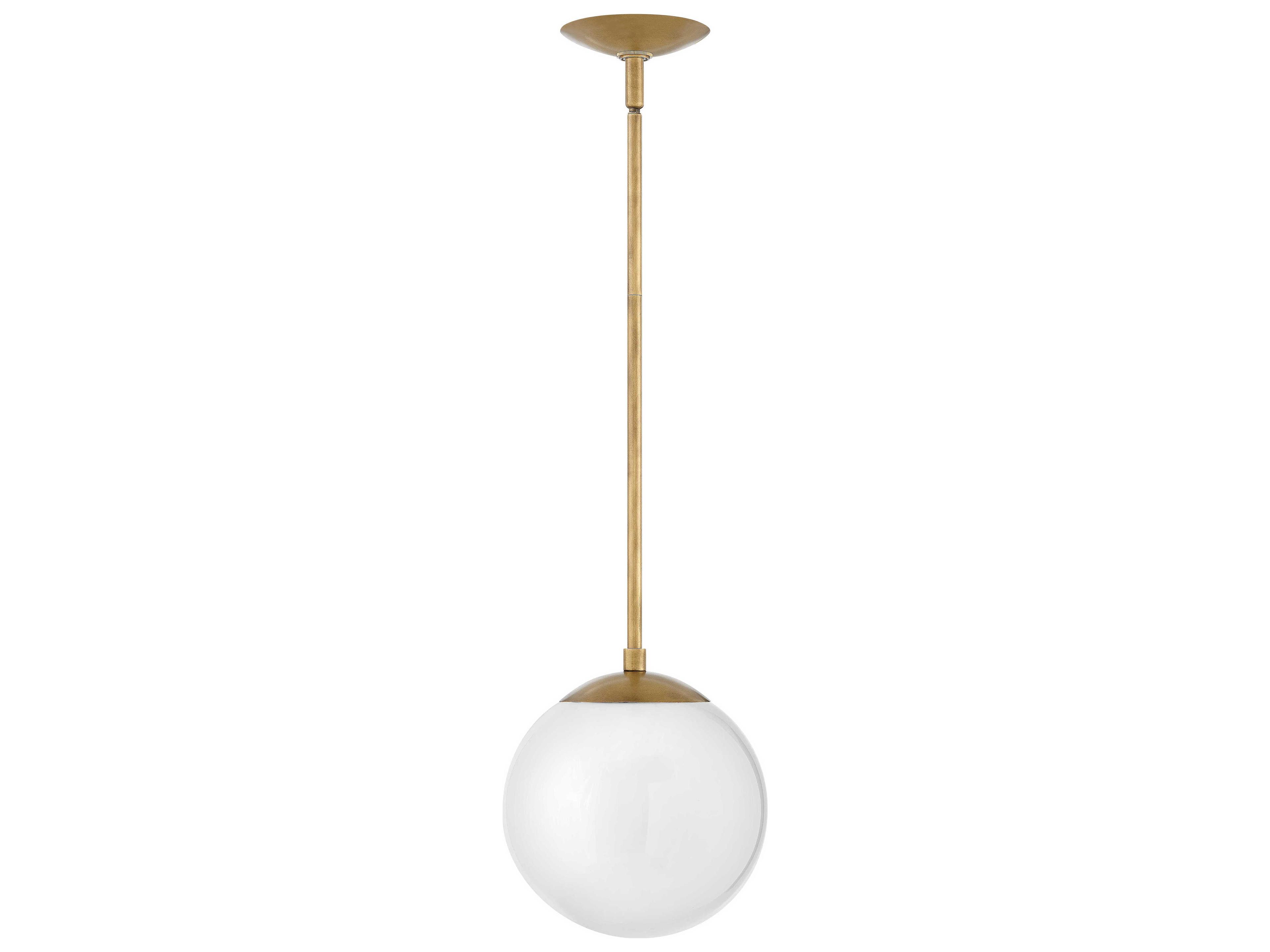 Hinkley Warby 1-Light Heritage Brass Glass Globe Mini Pendant