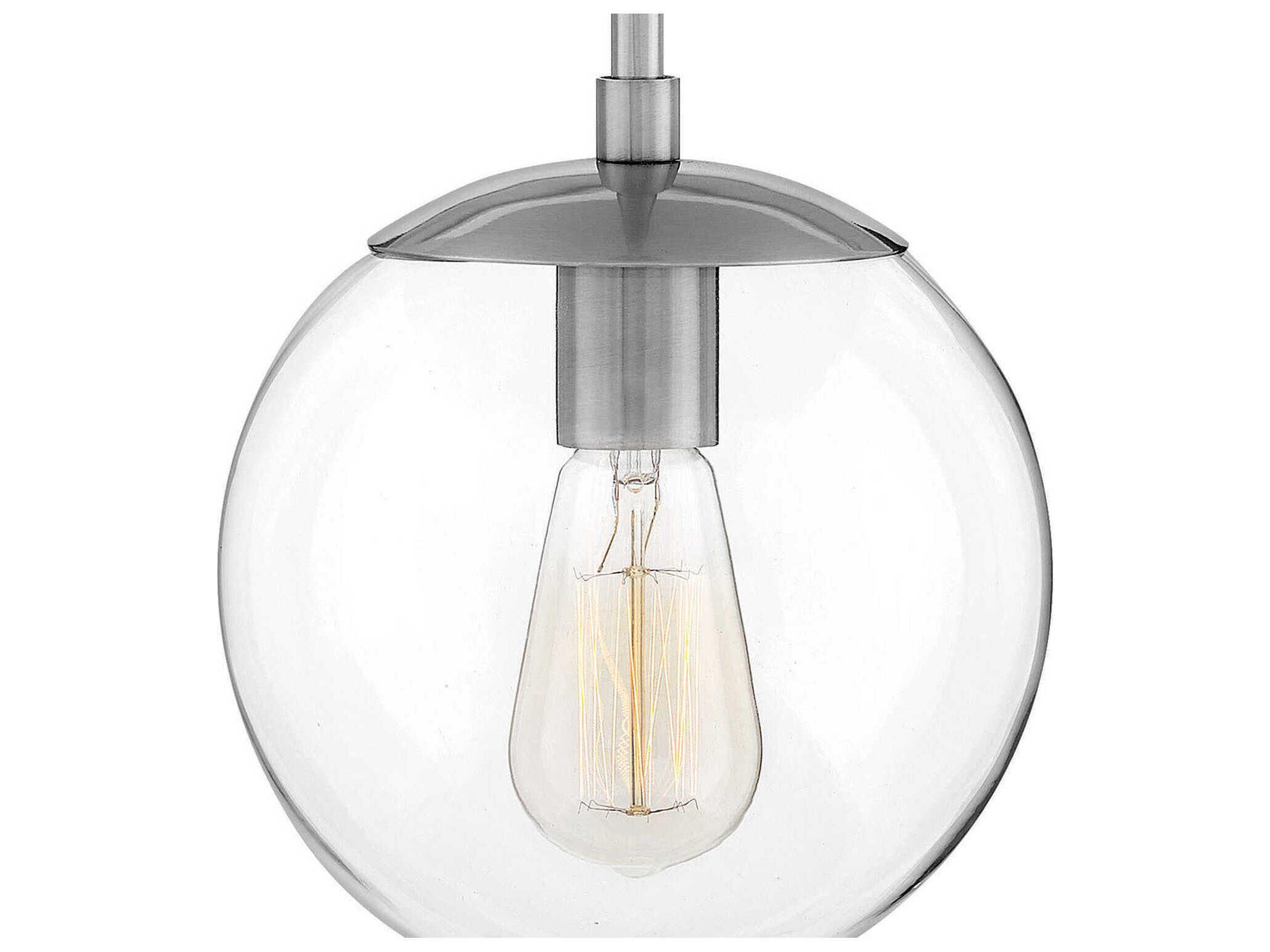 Hinkley Warby 1-Light Polished Antique Nickel Glass Globe Mini Pendant