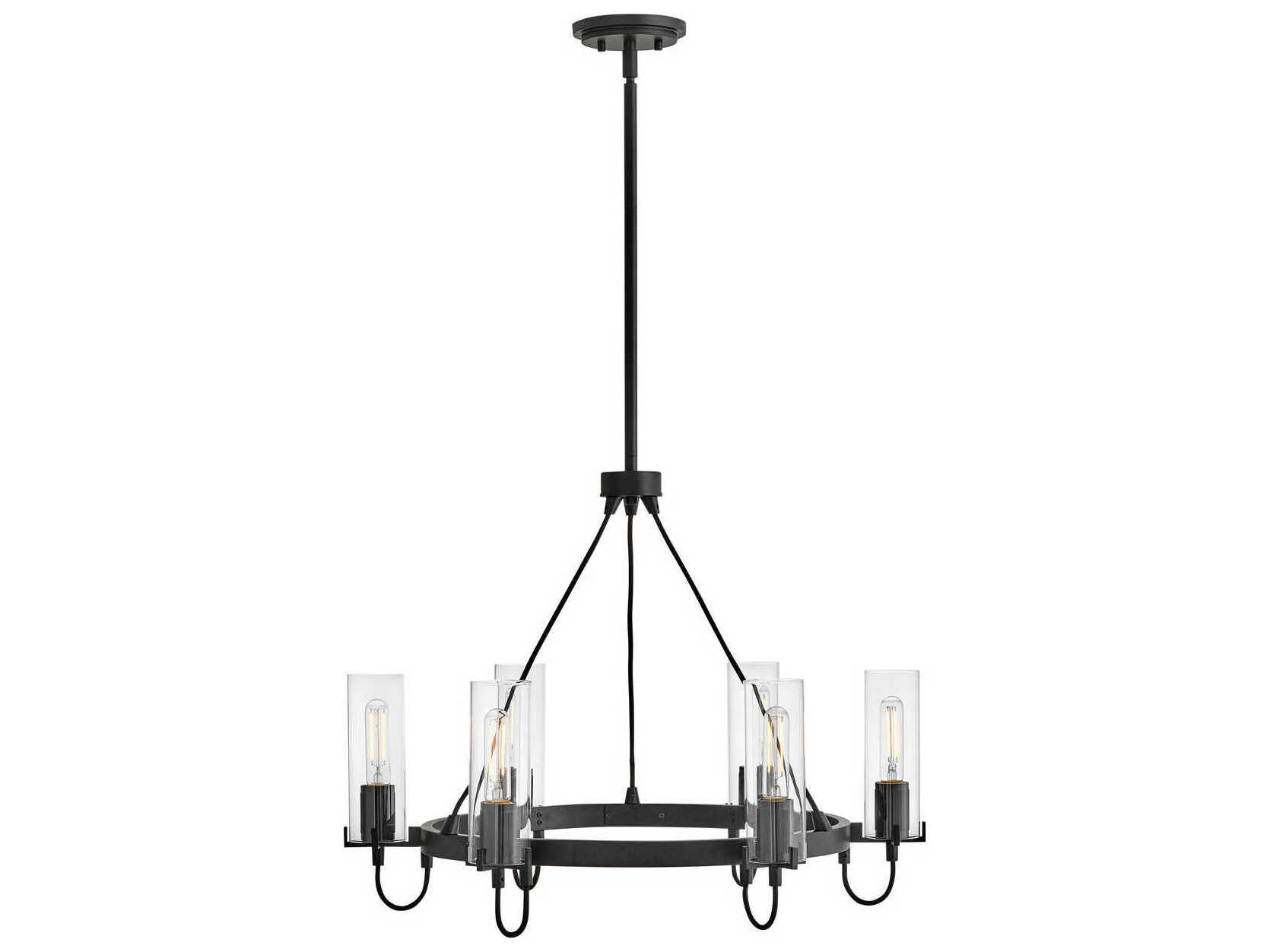 Hinkley Ryden 6-Light Black Cylinder Chandelier