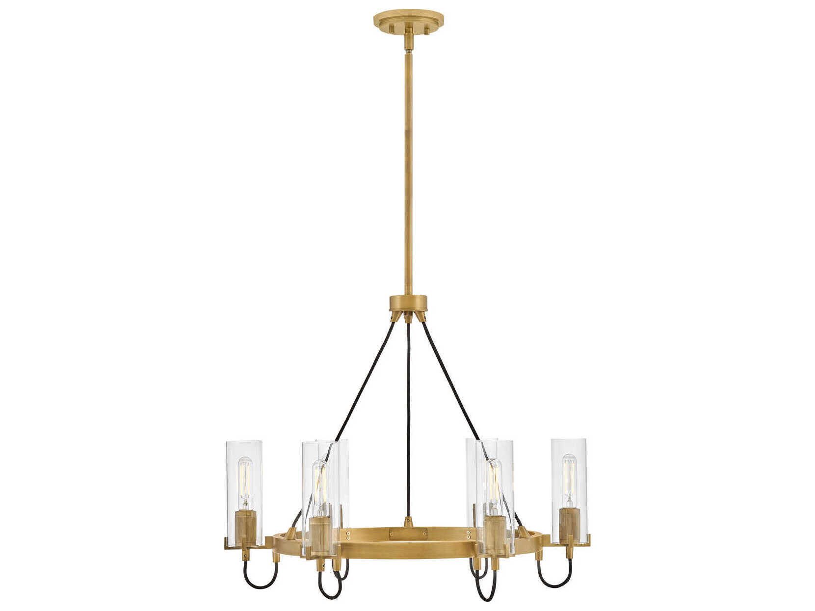 Hinkley Ryden 6-Light Heritage Brass Cylinder Chandelier