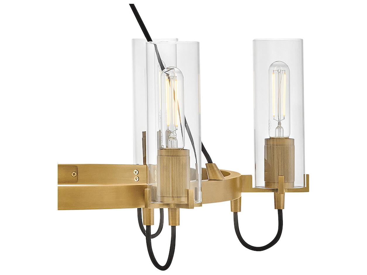 Hinkley Ryden 6-Light Heritage Brass Cylinder Chandelier