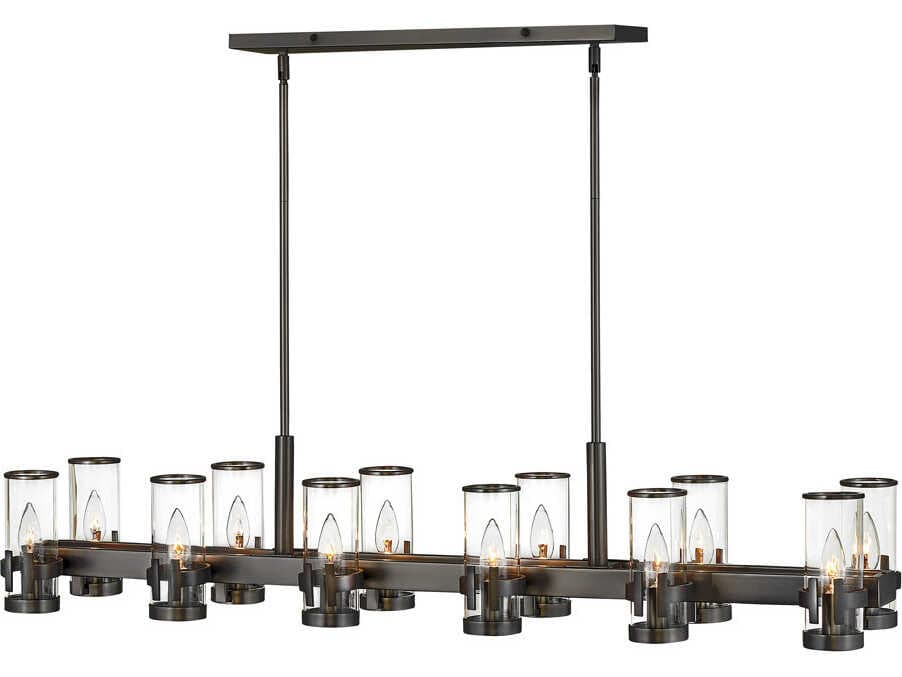 Hinkley Reeve 12-Light Black Oxide Cylinder Island Pendant