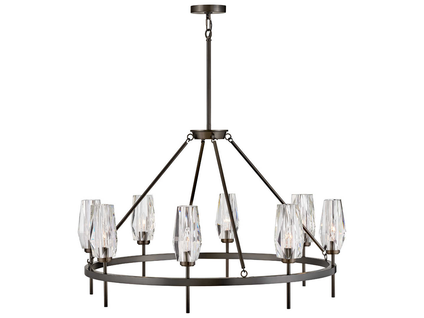 Hinkley Ana 8-Light Black Oxide Crystal Chandelier