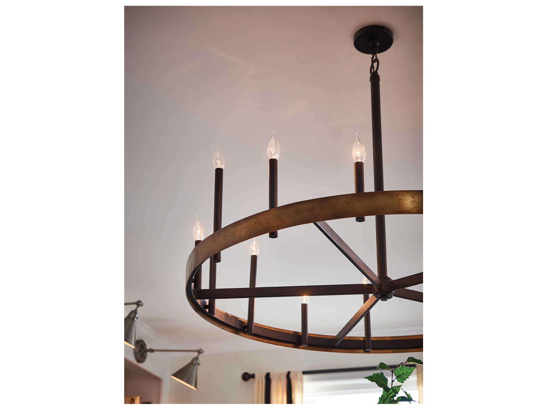 Hinkley Wells 15-Light Weathered Brass Black Candelabra Round Chandelier