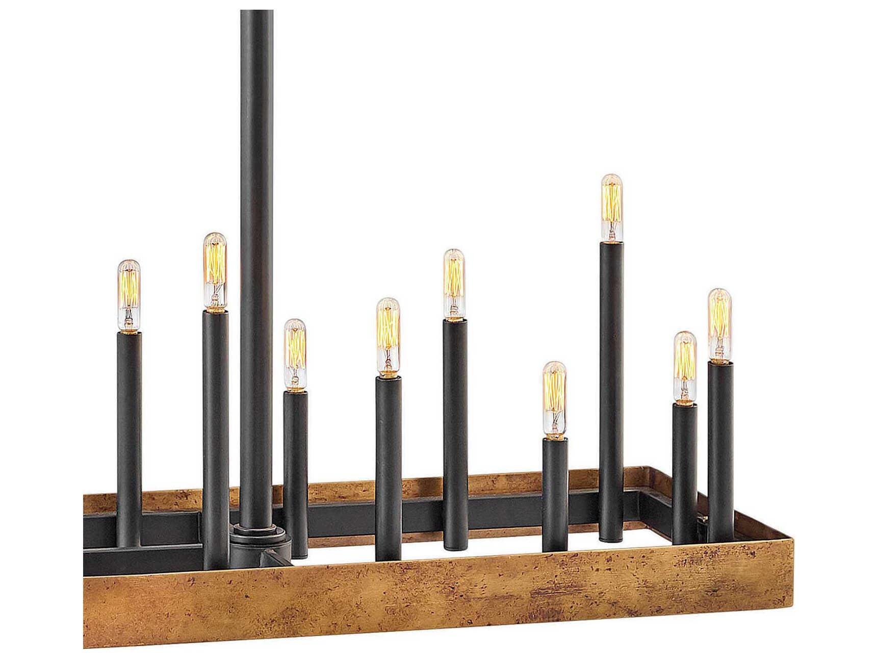 Hinkley Wells 18-Light8-Light Weathered Brass Black Island Pendant