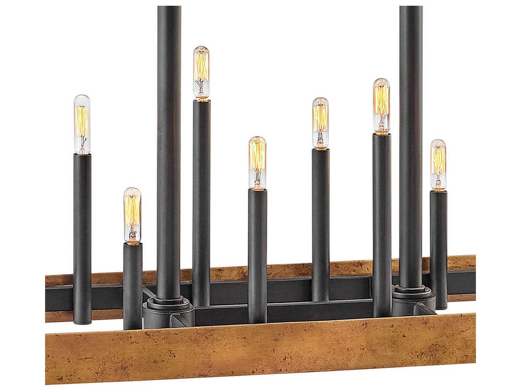 Hinkley Wells 18-Light8-Light Weathered Brass Black Island Pendant