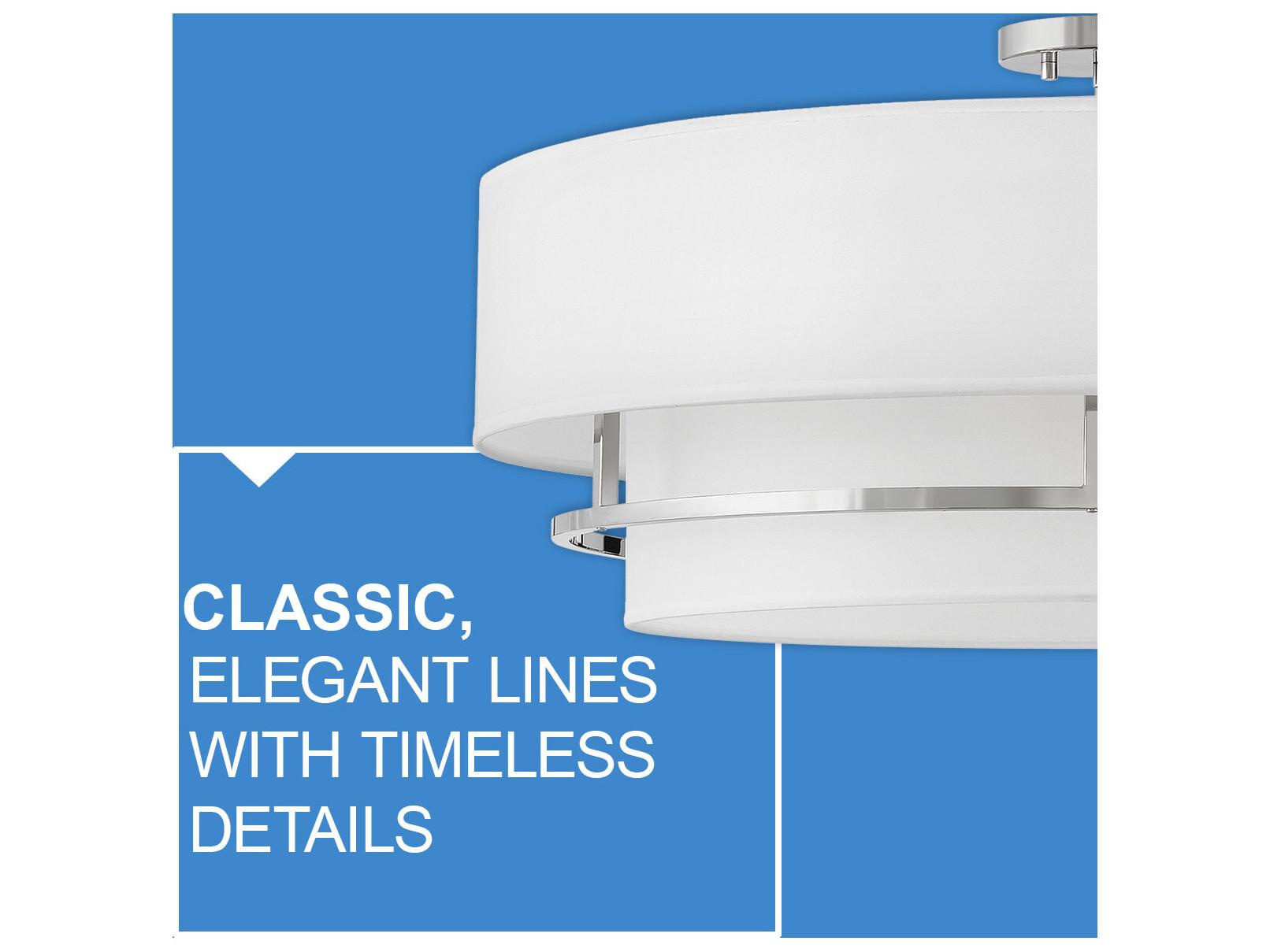 Hinkley Graham 4-Light Black White Drum Semi Flush Mount