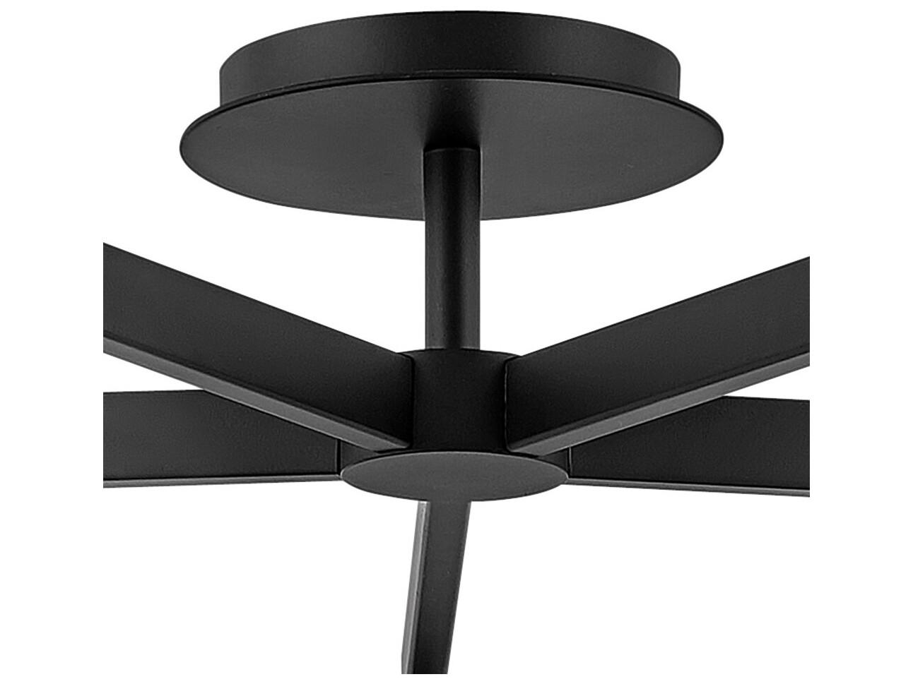 Hinkley Hollis 5-Light Black Glass LED Globe Semi Flush Mount